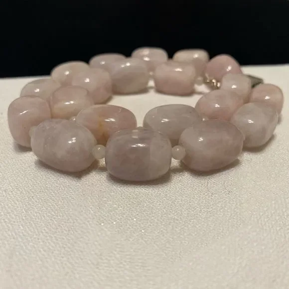 Vintage Chunky Rose Quartz Necklace - Picture 11 of 16